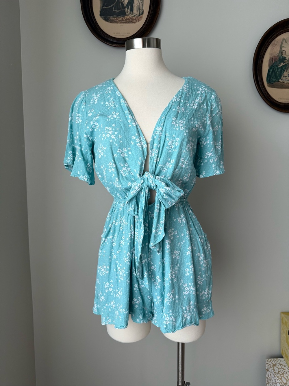 Ghanda Australia Ava playsuit in green moss floral